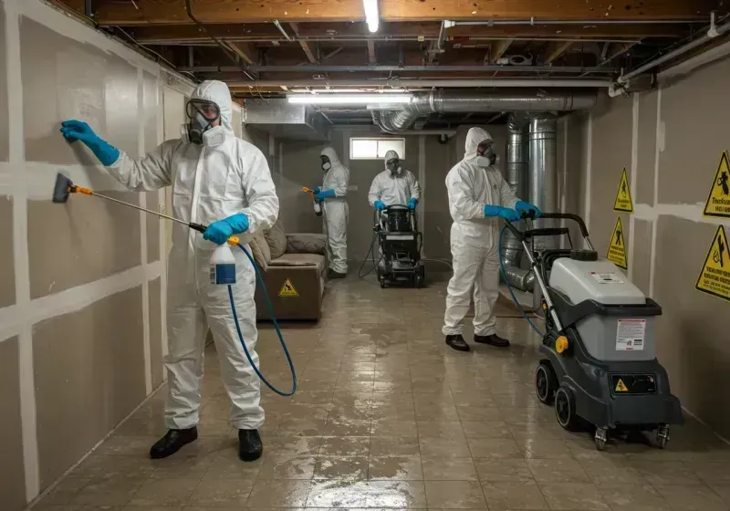 Basement Moisture Removal and Structural Drying process in Weedpatch, CA